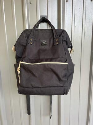 Himawari Black Travel School Backpack USB Charging Port  Diaper Bag Battery Pack