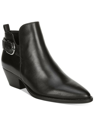 SAM EDELMAN Женские черные кожаные ботильоны Neena с миндальным носком на блочном каблуке 8,5 м