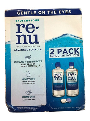 2 Pk Bausch & Lomb Renu Advanced Contact Solution - 2 x 12 oz - Ex: 2/26