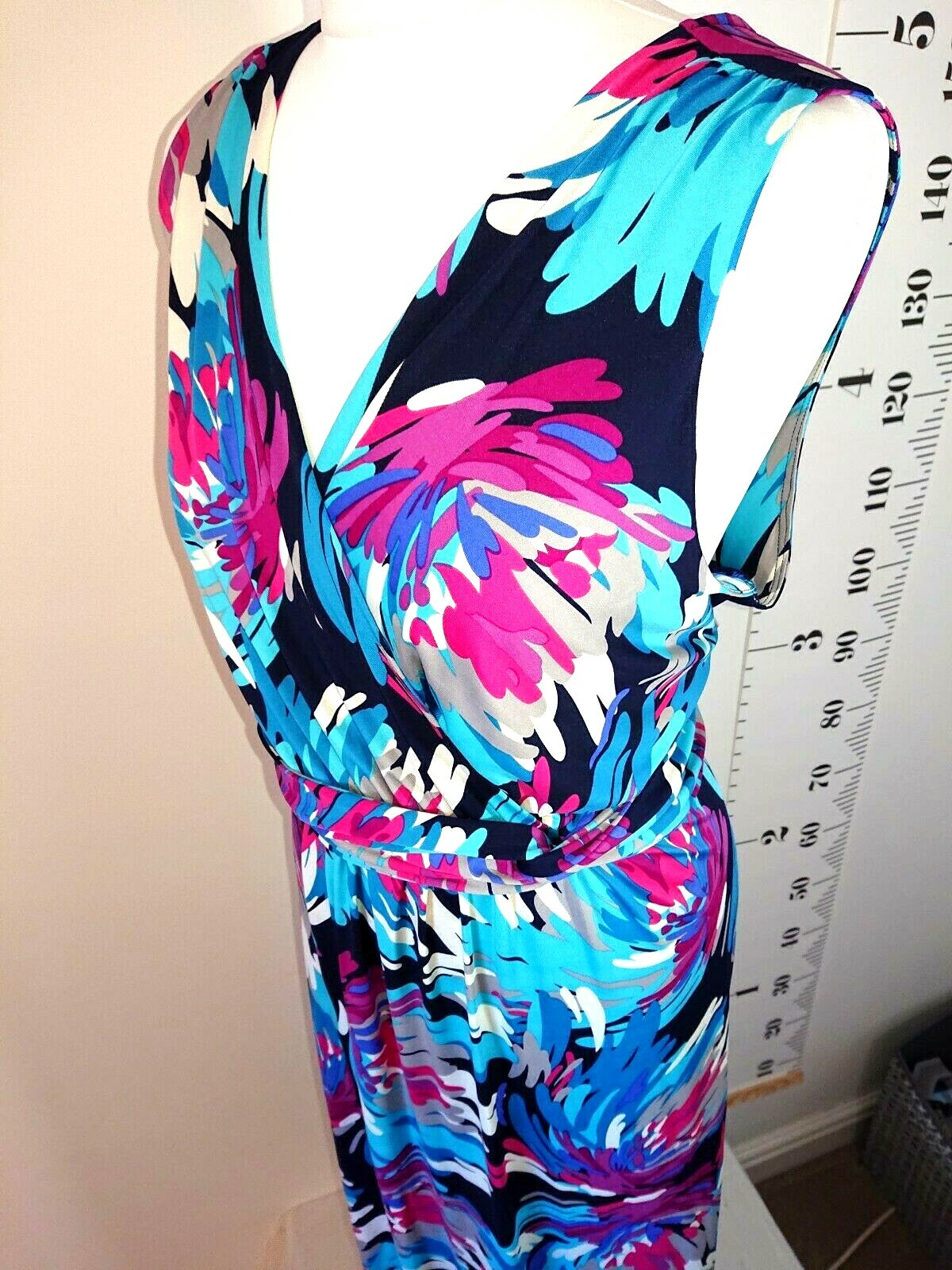 Ann Harvey Maxi Dress Size26 Pink White 