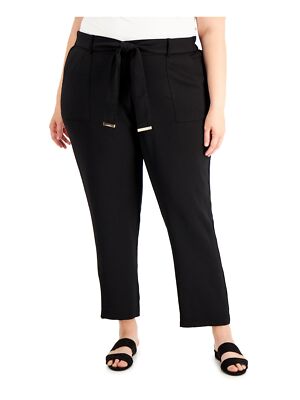 

CALVIN KLEIN Womens Pocket Wear To Work Брюки прямого кроя плюс, Черный, W0FK8297