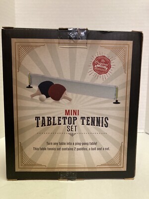 Mini Table Top Tennis Set- Turn Any Table Into A Ping Pong Table- New In Box