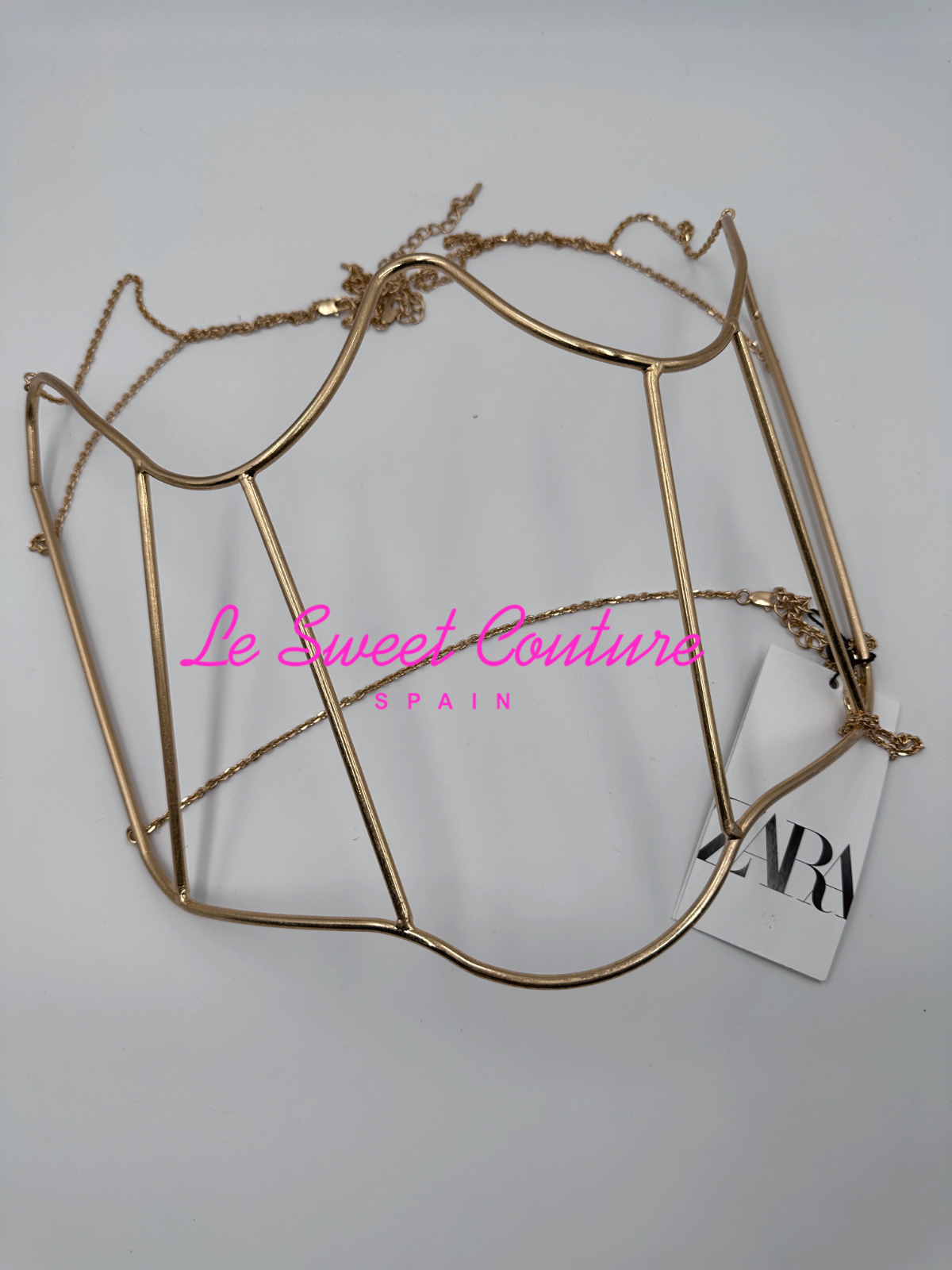 ZARA WOMAN NWT FW24 GOLDEN METAL CORSET RIGID 4736/356 | eBay