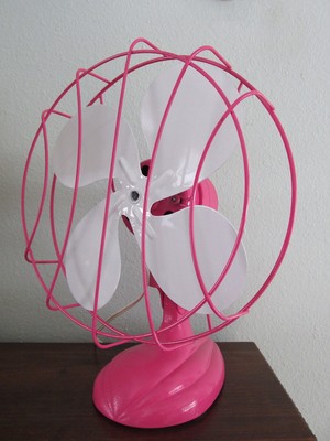 Vintage Pink and White Electric Fan 10