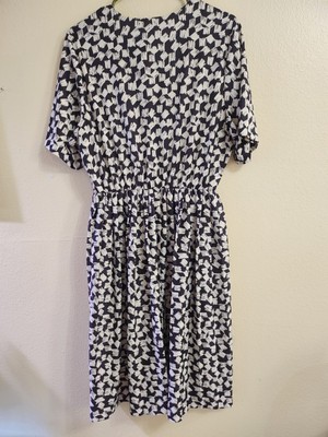 Vintage 70's Women's Polyester Houndstooth Day Dress 14 1/2 1X rockabilly novelt