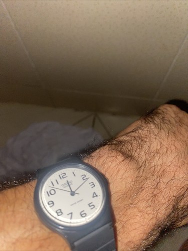 Casio MQ24-7B2, Classic Analog Watch, Black Resin, White Dial