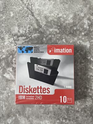 Imation 3.5'' Floppy Disks Diskettes 10 Pack 1.44MB  2HD New Sealed FREE SHIPPING