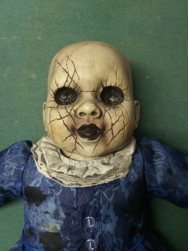 Ooak Horror goth art doll, Reborn Demon baby