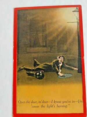 Vintage Bamforth & Co. Comic Humor Postcard - Drunk Unposted #14932