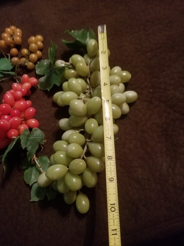 Lot of Vintage 1980s Faux Grapes Realistic Fruit Clusters Rubber and Plastic
