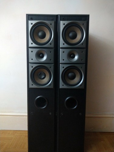 Vintage 90s Pioneer Speakers Sh 309v Black Floor Standing