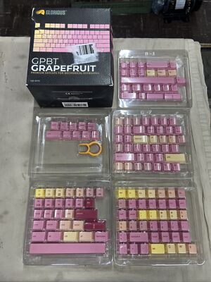 Grapefruit PBT Keycaps Set (Pink & Yellow) 143 Premium Key Caps Mech Keyboards