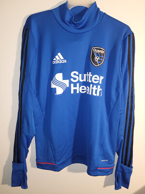 Adidas MLS San Jose Earthquakes Long Sleeve Team Training Jersey Blue sz M