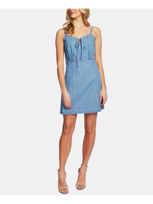 

CECE Женское синее мини-платье без рукавов с V-образным вырезом, Синий