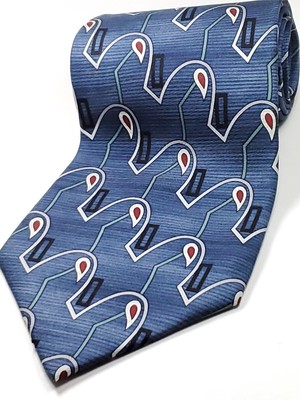STAFFORD made in USA 100% Silk Tie Men's Blue Red White Necktie NEW