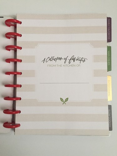 Happy Planner Recipe Book Classic HTF