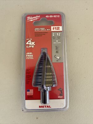 MILWAUKEE Jam Free Step Drill Bit #12 48-89-9212 NEW