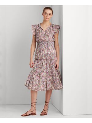 

LAUREN RALPH LAUREN Женское пуловер цвета слоновой кости на подкладке с разрезом, платье миди, Цвет слоновой кости