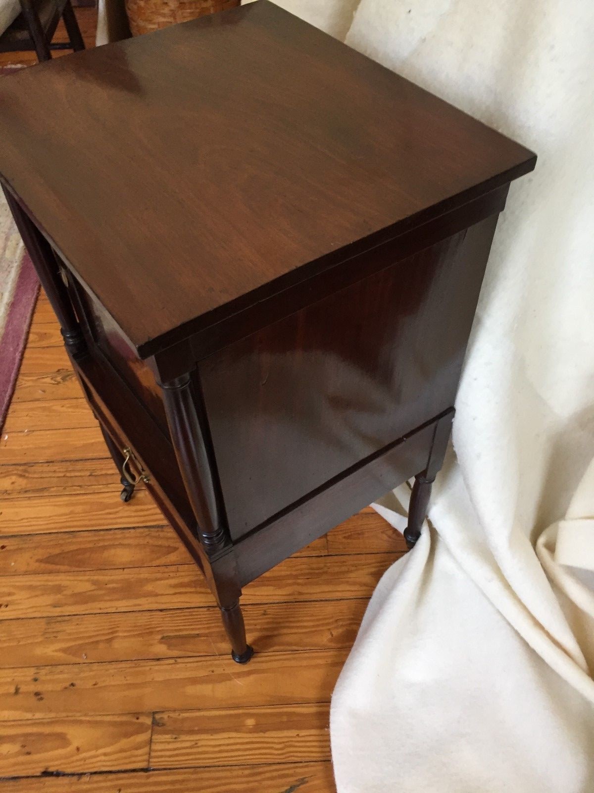 Antique Key'd Locking Mahogany Spice Cabinet 1840-1860 Sheraton Federal Style