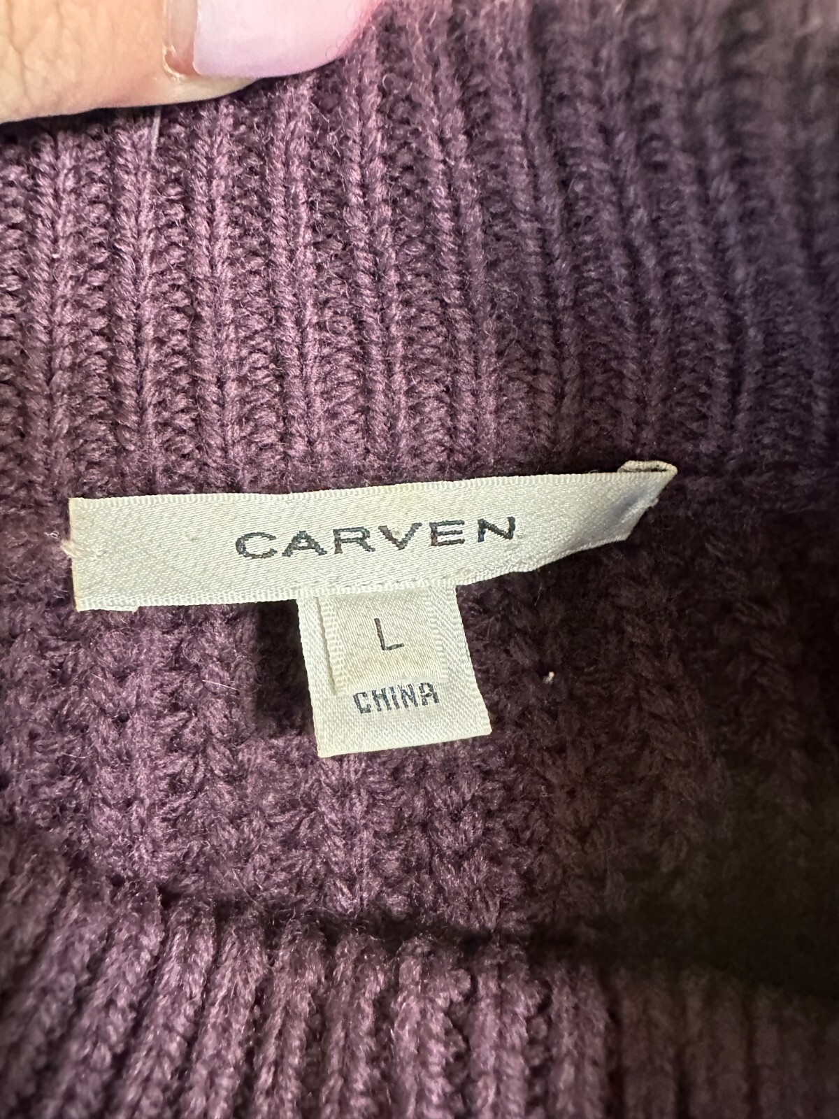 Carven Purple Twist Knit 100% Wool Sweater Women's Large