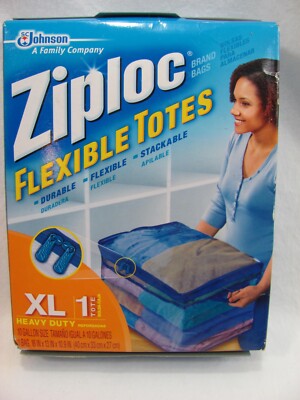 ZIPLOC XL Flexible Storage Tote 10 Gallon EXTRA LARGE Zipper Totes Ziplock