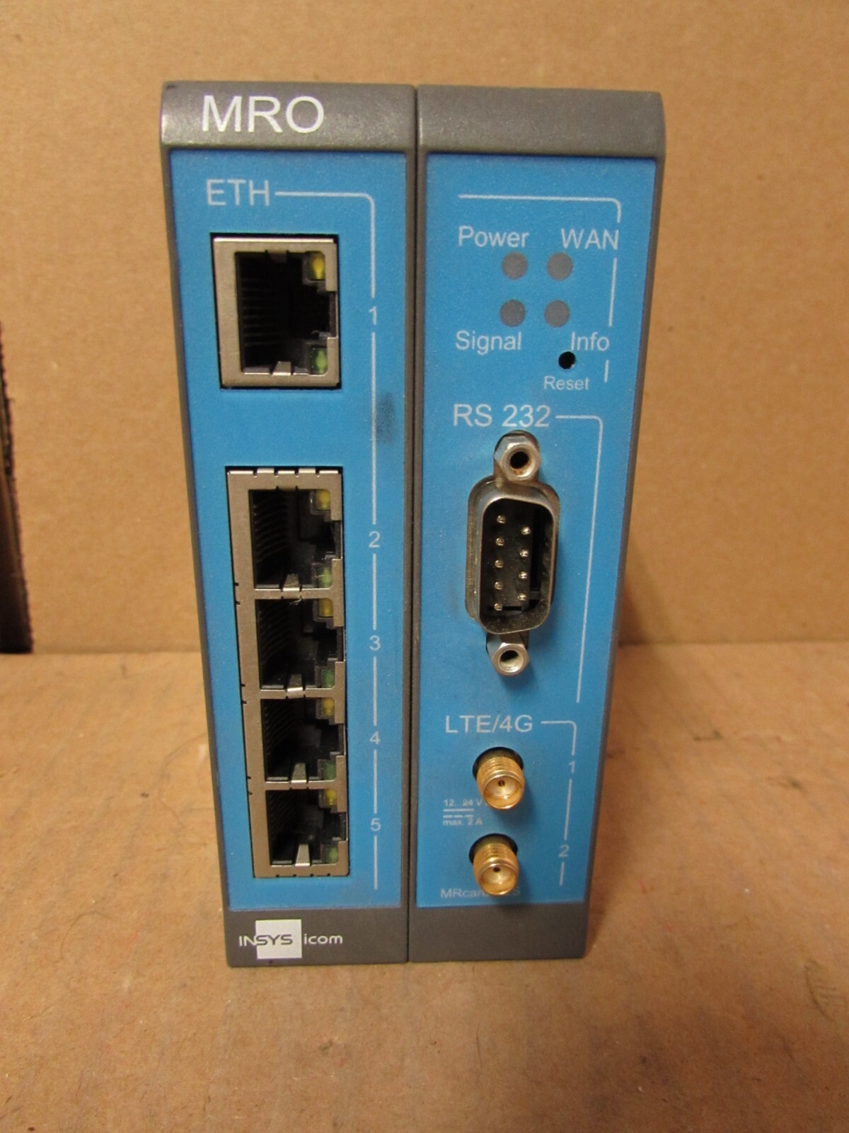 SSI 社 4G-X-M200R INSYS ICOM, MRO-L200 1.0, LTE/4G-ROUTER 4-PORT SWITCH, XLNT