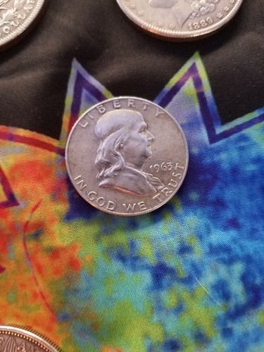 1963-P Silver Ben Franklin Benjamin 50 Cent Half Dollar US Coin