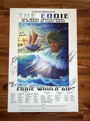 23/24 The Eddie Aikau Big Wave Invitational Surf Poster Signed Autographed