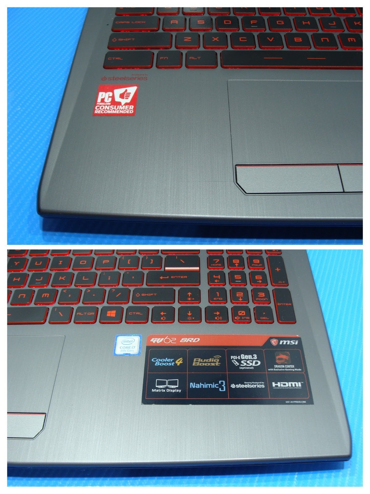 MSI GV62 8RD 15.6" FHD i7-8750H 8GB 128GB SSD 1TB HDD GTX 1050 Ti - Thumbnail 7