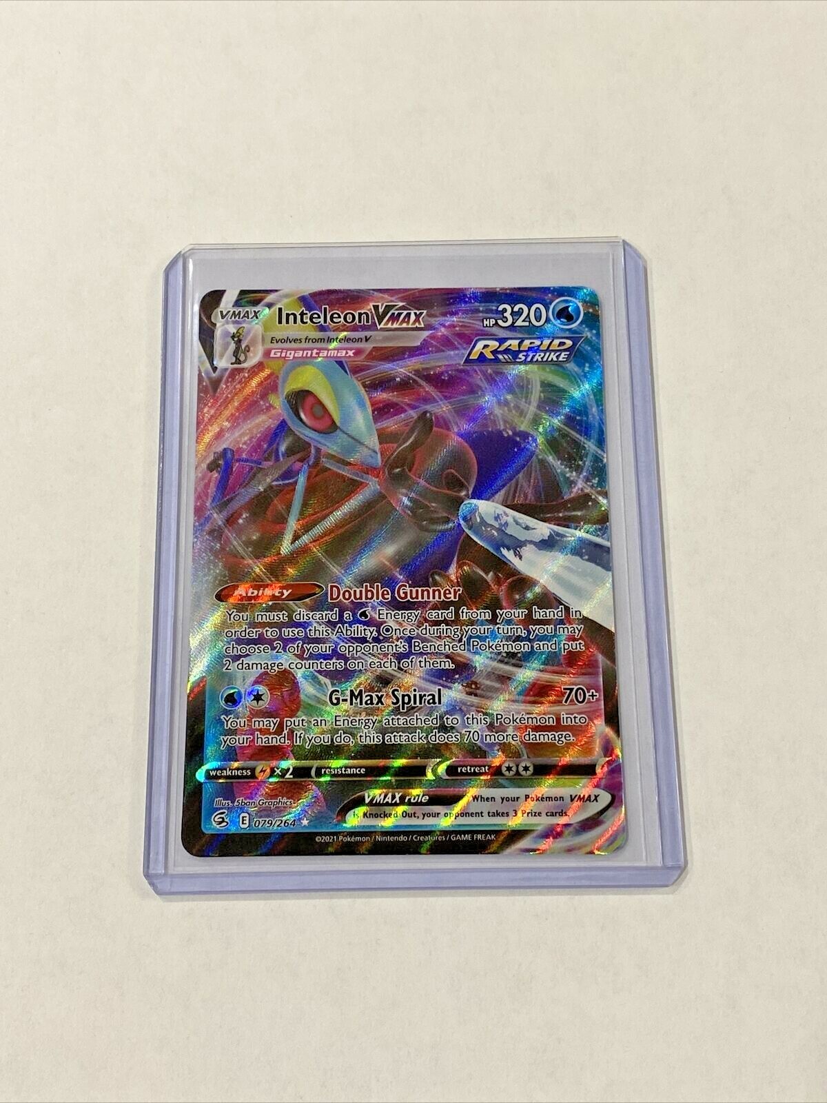 Inteleon VMAX Full Art 079/264 Pokemon TCG Fusion Strike Inteleon VMAX Full Art 079/264 Pokemon TCG Fusion Strike