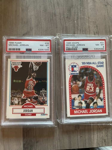 Rare 1989 & 1990 Fleer Michael Jordan #21 & #26 Basketball