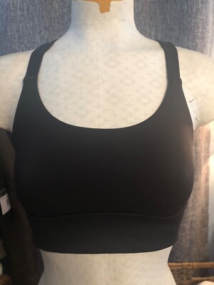 NWOT NATORI BLACK SIZE XSMALL IMPULSE CROP SPORT BRA Racer Back #7583293 $48