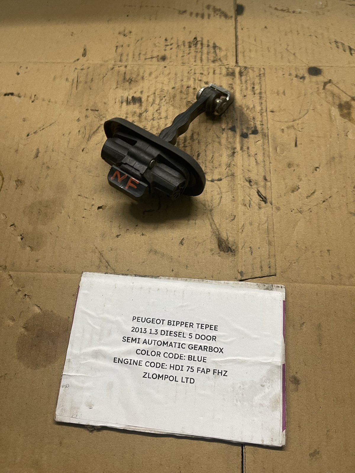 Peugeot Bipper Tepee 2013 1.3 D - NS Front Door Check Strap