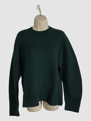 $2000 Jil Sander Women's Green Cashmere-Blend Sweater Size 40