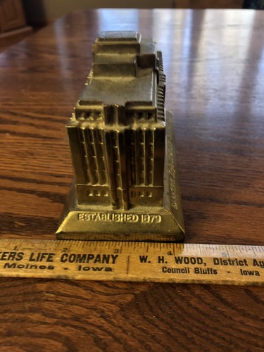 OLD SOUVENIR BUILDING BANK BANKERS LIFE COMPANY DES MOINES + 6” RULER AGENT ADV