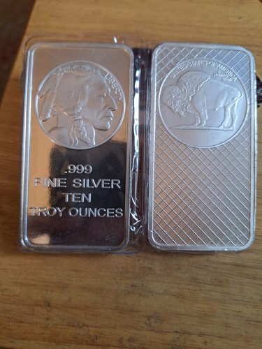 10 oz. SilverTowne Silver Bar - Buffalo Design - 999 Fine | eBay