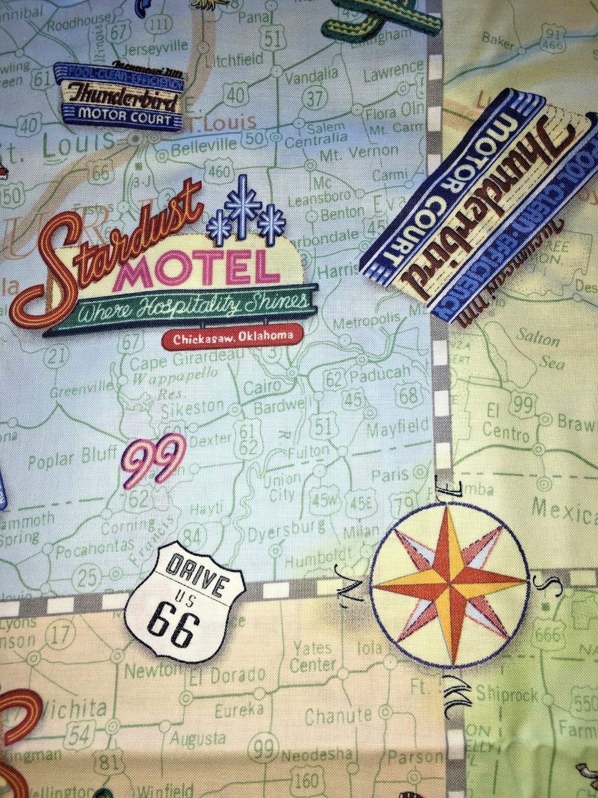 Rare Daisy Kingdom Route 66 Fabric BTY 45