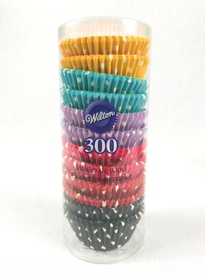 Wilton 300-Count Polka Dot Baking Cups Standard Size Multiple Colors 2 inch Diam