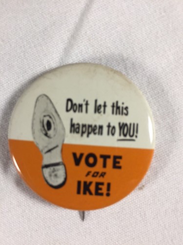 Vintage President Eisenhower Vote For Ike Pinback Button Pin
