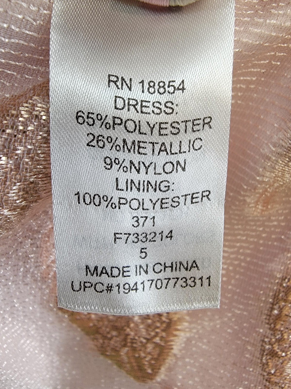 Rare Editions Puff-Sleeve Burnout Organza Dress Little Girls' 5 Blush Back Zip - Picture 10 of 16