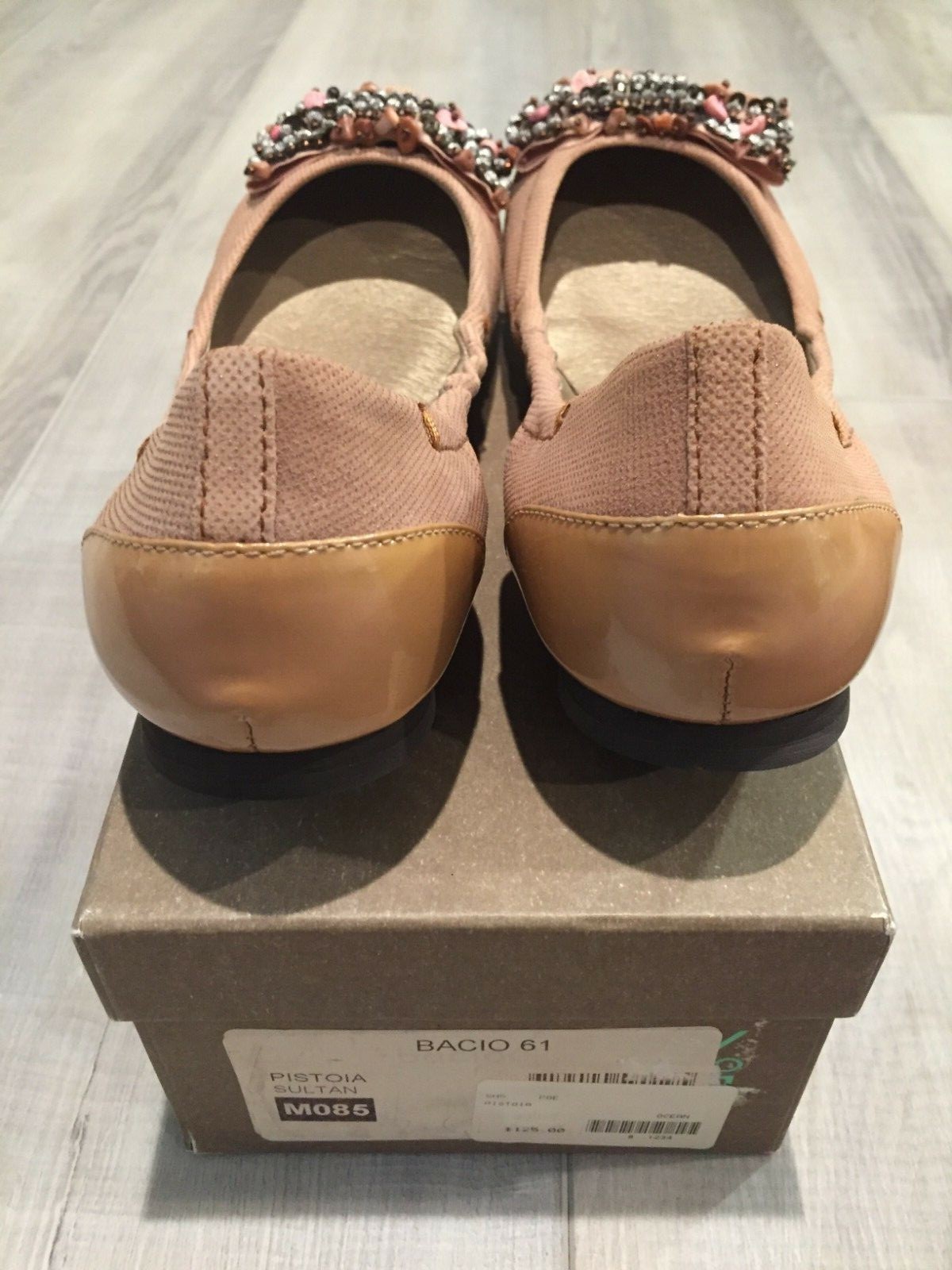 Bacio 61 Pistoia Women Canvas Sz 8.5 Sultan Textile Ballet Flats Medium