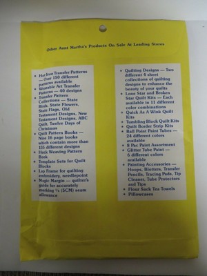 Vintage Aunt Martha's STATE FLOWERS Hot Iron Embroidery Transfers NEW #9901 NIP