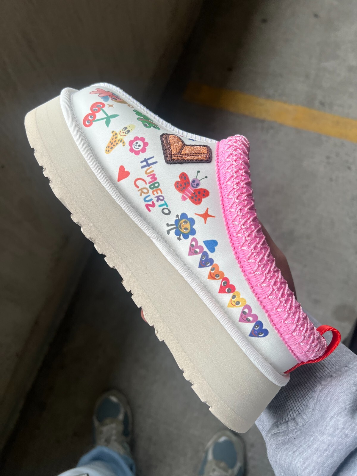 Pre-owned Ugg Tazz Pop Sketch Platform Slipper Womens (1155751 - Wht)