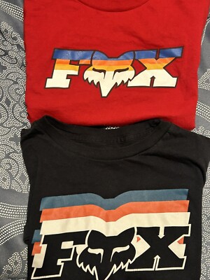 Fox Racing Boys  XL Lot of 2 Short Sleeve T-shirts Black  and red Tee Shirt