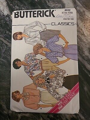 Butterick Sewing Pattern 4032 Ladies / Misses Blouses CUT at Size 14-16-18