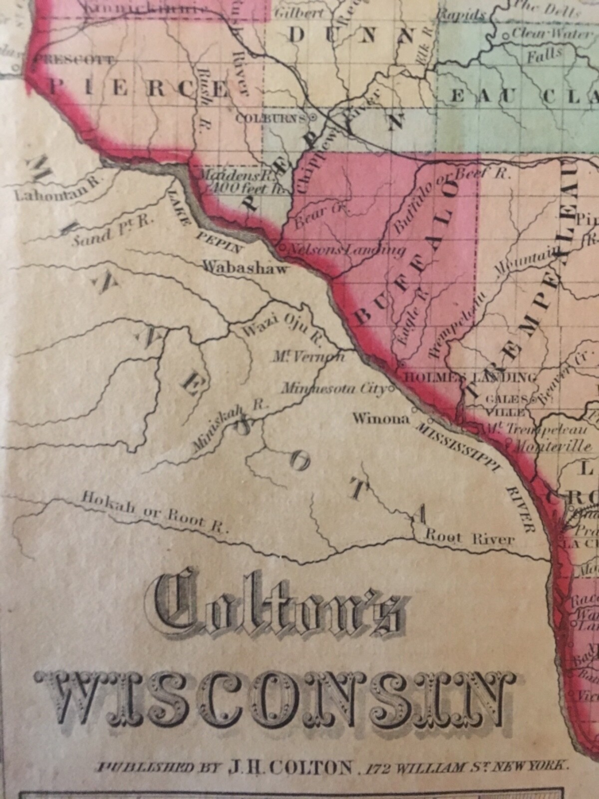 J.H. Colton’s 1859 Atlas Map of Wisconsin