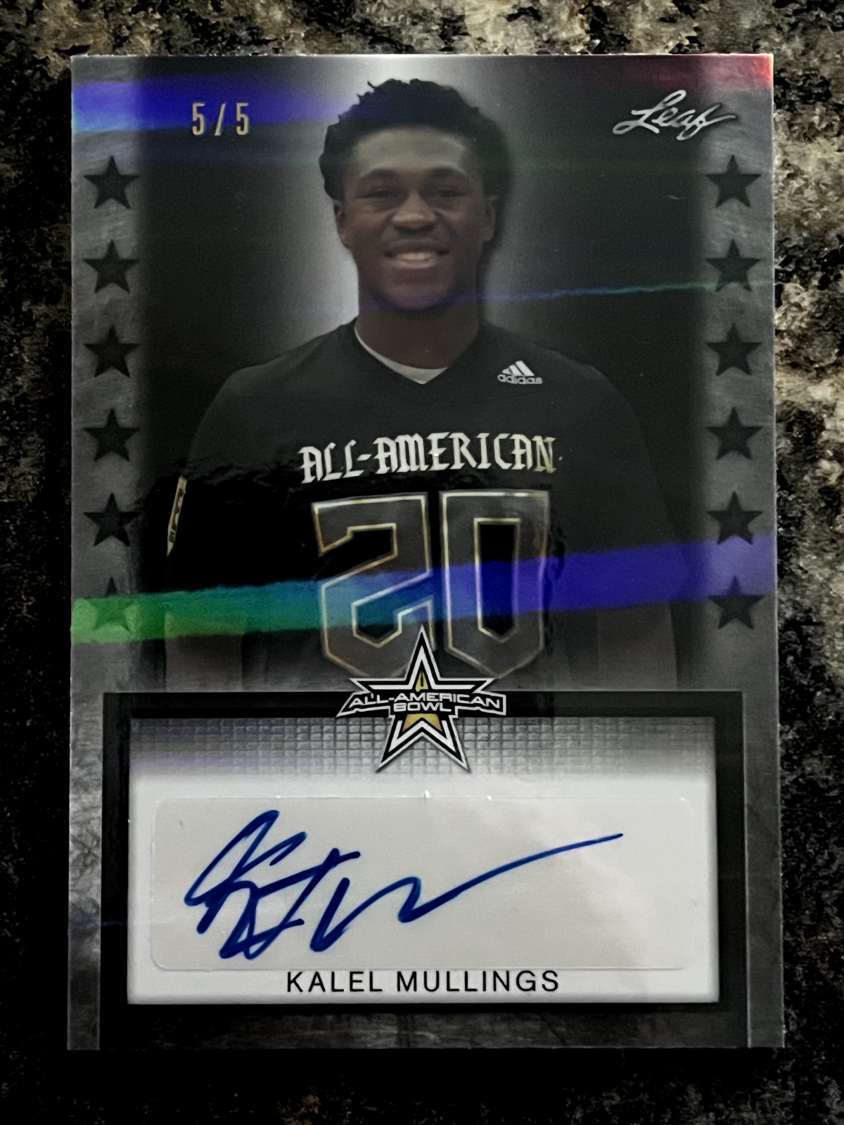 Kalel Mullings 2020 Leaf Army All American Tour Auto Black 5/5 Michigan
