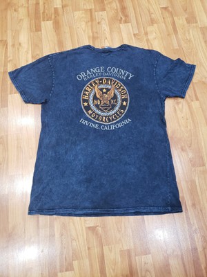 HARLEY DAVIDSON Blue TIE-DYE T- SHIRT Orange County/Milwaukee Wisconsin 2X NWOT
