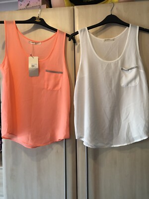 Ladies Vest Tops x2 Size Medium