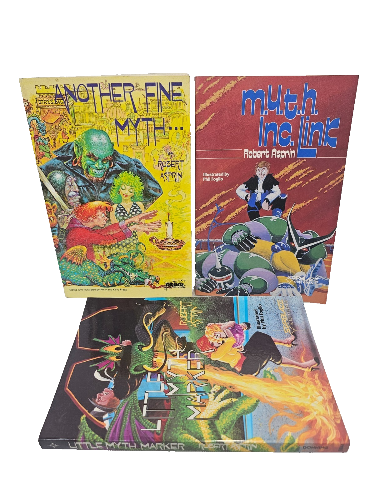 Robert Asprin Myth Adventures Book Lot 3 Starblaze Phil Foglio Another Fine Myth